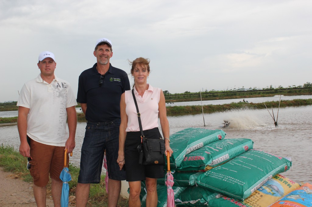 Matt, Dave & Monica at Fish Farm in China